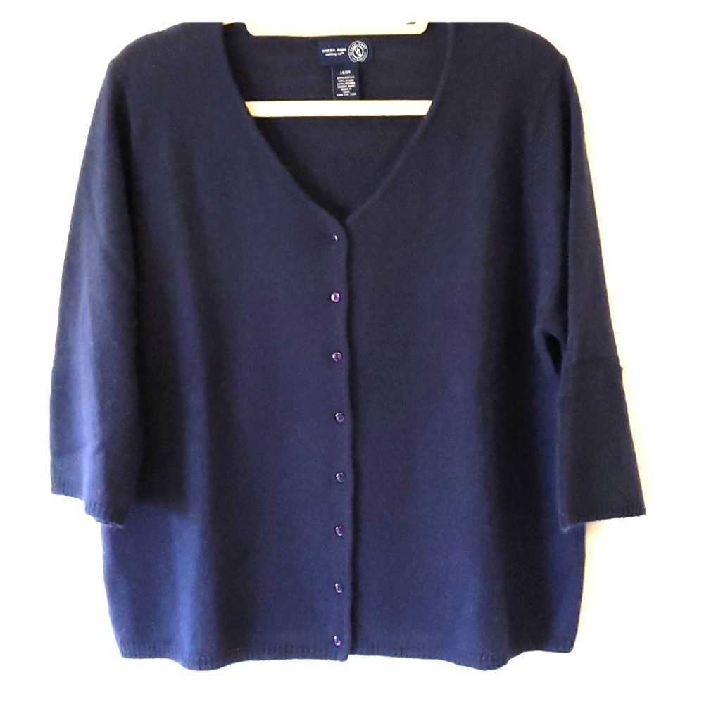 Plus size angora blend navy blue sweater